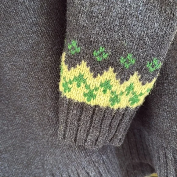 LL Bean Classic Heritage Fair Isle Navy Green 100% Lambs Wool Women’s Sweater M - Picture 11 of 17